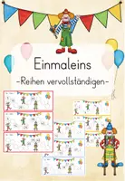 Vorschau - Aufgabenkarten - Einmaleins - Reihen vervollständigen - Deckblatt