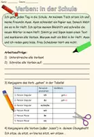 Vista previa - Hojas de trabajo - Ejercicio Verbos "in der Schule" alemán - página 3