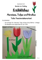 Vorschau - Mal- und Bastelvorlagen - Basteln im Frühling: Frühblüher (Tulpe, Narzisse, Krokus) - Deckblatt