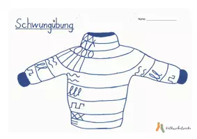 Vorschau - Arbeitsblätter - Graphomotorik Schwungübung Pullover - Seite 1