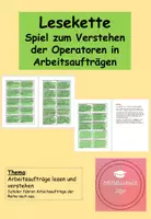 Vorschau - Spiele - Lesespiel - Lesekette Arbeitsaufträge verstehen (Operatoren) - Deckblatt