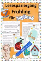 Vorschau - Arbeitsblätter - Lesespaziergang Frühling für Anybook Reader #freebiekunterbunt - Deckblatt