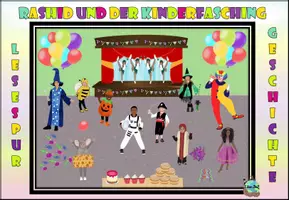 Vista previa - Hojas de trabajo - Lesespurgeschichte "Rashid und der Kinderfasching" Nivel 2/3 alemán - página 2
