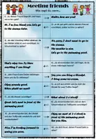Vorschau - Arbeitsblätter - Meeting friends (Mediation, Speaking & Writing) - Seite 1