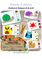 Aperçu - Apprentissages en autonomie - Cartes à pinces - Couleurs et Animaux de la forêt - Page de couverture