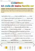 Vista previa - Hojas de trabajo - Cloze "Ich stelle dir meine Familie vor" alemán - Portada