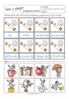 Aperçu - Matériel pour travaux manuels / dessin - FREEBIE leer y pegar preposiciones Espagnol - Page 2