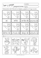 Aperçu - Matériel pour travaux manuels / dessin - FREEBIE leer y pegar preposiciones Espagnol - Page 3