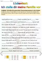 Vista previa - Hojas de trabajo - Cloze "Ich stelle dir meine Familie vor" alemán - página 3