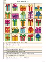 Vorschau - Arbeitsblätter - Wer bin ich? / Welches ist es?- Leserätsel - Geschenke - Seite 1