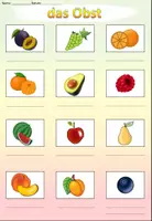 Vista previa - Hojas de trabajo - Lista de palabras "das Obst" alemán - página 3