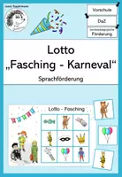 Vorschau - Spiele - Sprachförderung zu Fasching / Karneval: Lotto (Daz/DaF) - Deckblatt