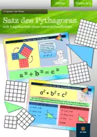 Vorschau - Poster - Satz des Pythagoras - Lernposter (mit Legekarten zum Ausschneiden und Veranschaulichen | Mathe Klasse 8/9 - Deckblatt