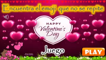 Vista previa - Juegos / Gamificación - Juego: Encuentra el emoji que no se repite (San Valentín) - Portada