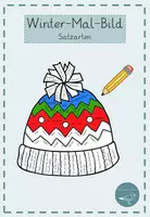 Vorschau - Arbeitsblätter - Winter-Mal-Bild zu den Satzarten - Deckblatt