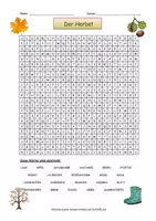 Vista previa - Hojas de trabajo - Búsqueda de puzles "der Herbst" alemán - Portada