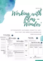 Vorschau - Stundenentwürfe - Working with films - Aufgaben zum Film 'Wonder' - Deckblatt