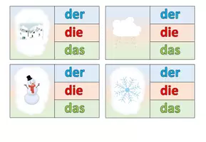 Vista previa - Tarjetas / Manipulativos - Tarjetas de grapas Artículo "der Winter" alemán - Portada
