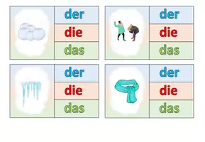 Vista previa - Tarjetas / Manipulativos - Tarjetas de grapas Artículo "der Winter" alemán - página 2