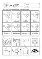 Aperçu - Feuilles d'exercices - Leer y pegar partes del cuerpo Espagnol - Page 3