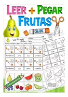 Aperçu - Feuilles d'exercices - Leer & pegar - frutas Espagnol - Page de couverture
