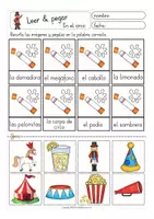 Aperçu - Feuilles d'exercices - LEER Y PEGAR en el circo Español - Page 2