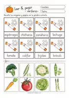 Aperçu - Matériel pour travaux manuels / dessin - leer y pegar - verduras Espagnol - Page 1