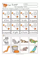 Aperçu - Feuilles d'exercices - leer y pegar - mascotas / animales Espagnol - Page 3