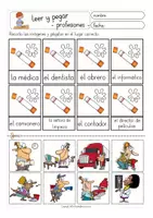 Aperçu - Feuilles d'exercices - leer y pegar - profesiones Espagnol - Page 2