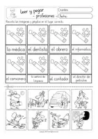 Aperçu - Feuilles d'exercices - leer y pegar - profesiones Espagnol - Page 3