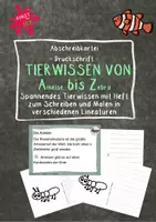 Vorschau - Arbeitsblätter - Tierwissen von A-Z - Druckschrift - Wissens- u. Abschreibkartei - Wusstest du es schon? - Deckblatt