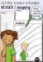 Vorschau - Arbeitsblätter - Neugier / neugierig - Gefühle kreativ erkunden - Sketchnotes - Deckblatt