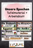 Vorschau - Präsentationen/Tafelbilder - Tafelmaterial "Unsere Epochen" (Steinzeit- Neuzeit) - Deckblatt
