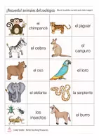 Aperçu - Jeux - los animales del zoológico RECUERDA! Espagnol - Page 1