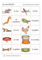 Aperçu - Jeux - mascotas / animales RECUERDA! Espagnol jeu de mémoire - Page 2