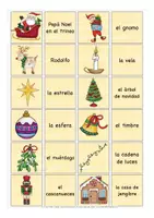 Aperçu - Jeux - Navidad (Noël) RECUERDA! Espagnol jeu de mémoire - Page 1