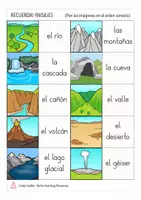 Aperçu - Jeux - paisajes y naturaleza RECUERDA! Espagnol jeu de mémoire - Page 1