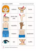 Aperçu - Jeux - partes del cuerpo RECUERDA! Espagnol jeu de mémoire - Page 1