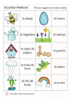 Aperçu - Jeux - primavera (printemps) RECUERDA! Espagnol jeu de mémoire - Page 1