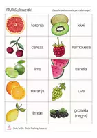 Aperçu - Jeux - frutas (fruits) RECUERDA! Espagnol jeu de mémoire - Page 2