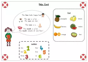 Aperçu - Jeux - Funny faces (Body, fruit and numbers) + Help card - Page 2