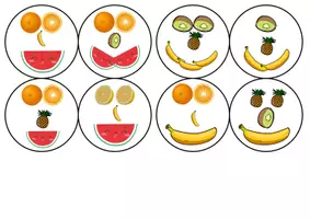 Aperçu - Jeux - Funny faces (Body, fruit and numbers) + Help card - Page 3