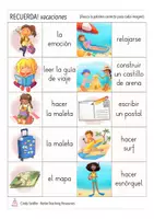 Aperçu - Jeux - vacaciones RECUERDA! Espagnol jeu de mémoire - Page 1
