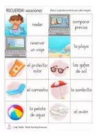 Aperçu - Jeux - vacaciones RECUERDA! Espagnol jeu de mémoire - Page 2