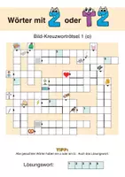 Vorschau - Arbeitsblätter - Kreuzworträtsel zu Konsonanten und Konsonantenverbindungen: Z/TZ, K/CK, SCH/ST/SP, F/PF/V, S/SS - Seite 2