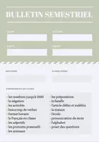 Vorschau - Arbeitsblätter - Halbjahreszeugnis Französisch Klasse 5/6 - Bulletin - Deckblatt