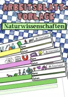 Vorschau - selbst erstellte Cliparts/Grafiken - Arbeitsblattvorl. Naturwissensch. (Phy, Bio, Che) mit Icons - Deckblatt