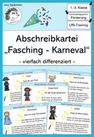 Vorschau - Stationenlernen - Fasching / Karneval: Abschreibkartei - Deckblatt