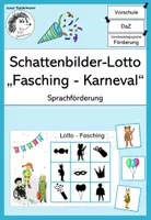 Vorschau - Spiele - Sprachförderung zu Fasching / Karneval: Schattenbilder-Lotto (Daz/DaF) - Deckblatt
