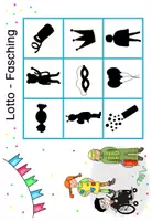 Vorschau - Spiele - Sprachförderung zu Fasching / Karneval: Schattenbilder-Lotto (Daz/DaF) - Seite 1